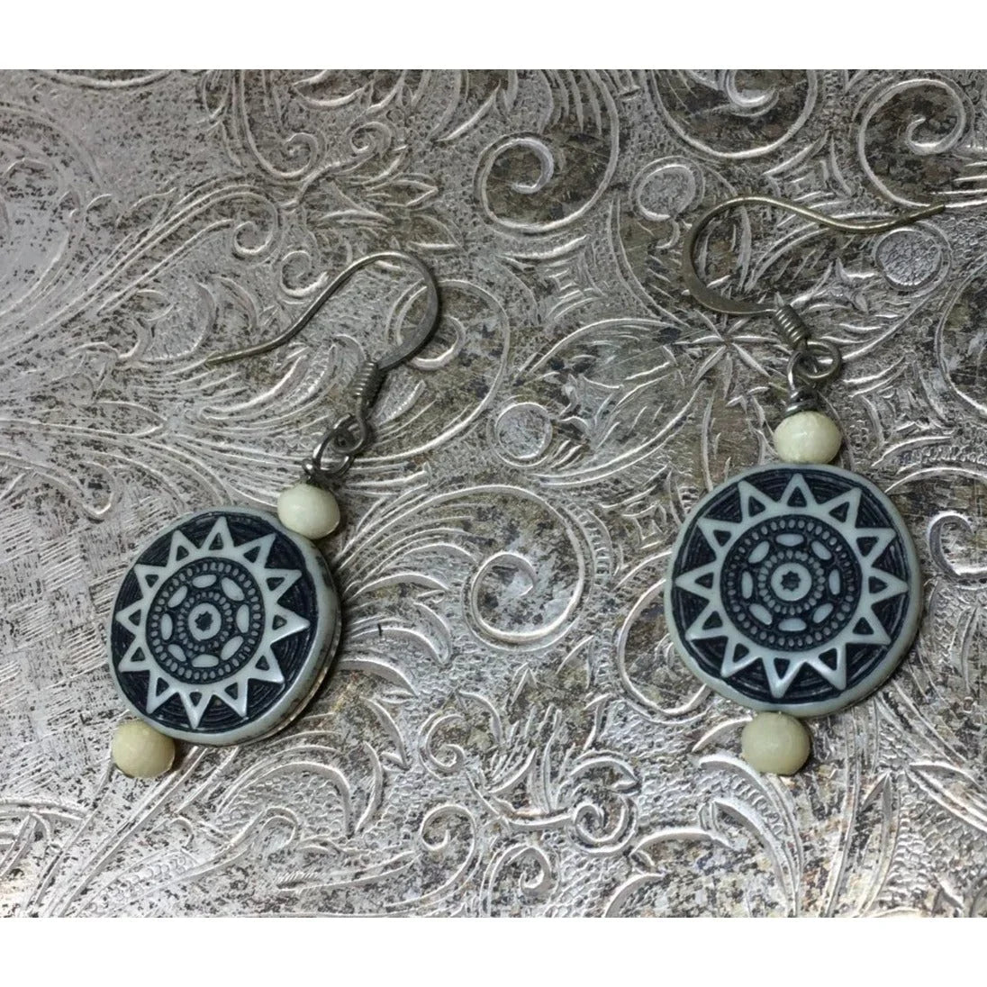 Women's Ornate Aztec Sunburst Patterned Earrings - A+ Stuff - Earrings - A+ Stuff