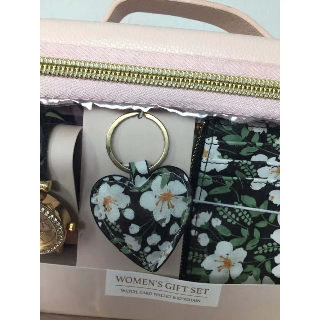 Women's Reusable Vanity Bag Gift Set with Watch, Card Wallet & Keychain - NEW - A+ Stuff - gift set - A+ Stuff