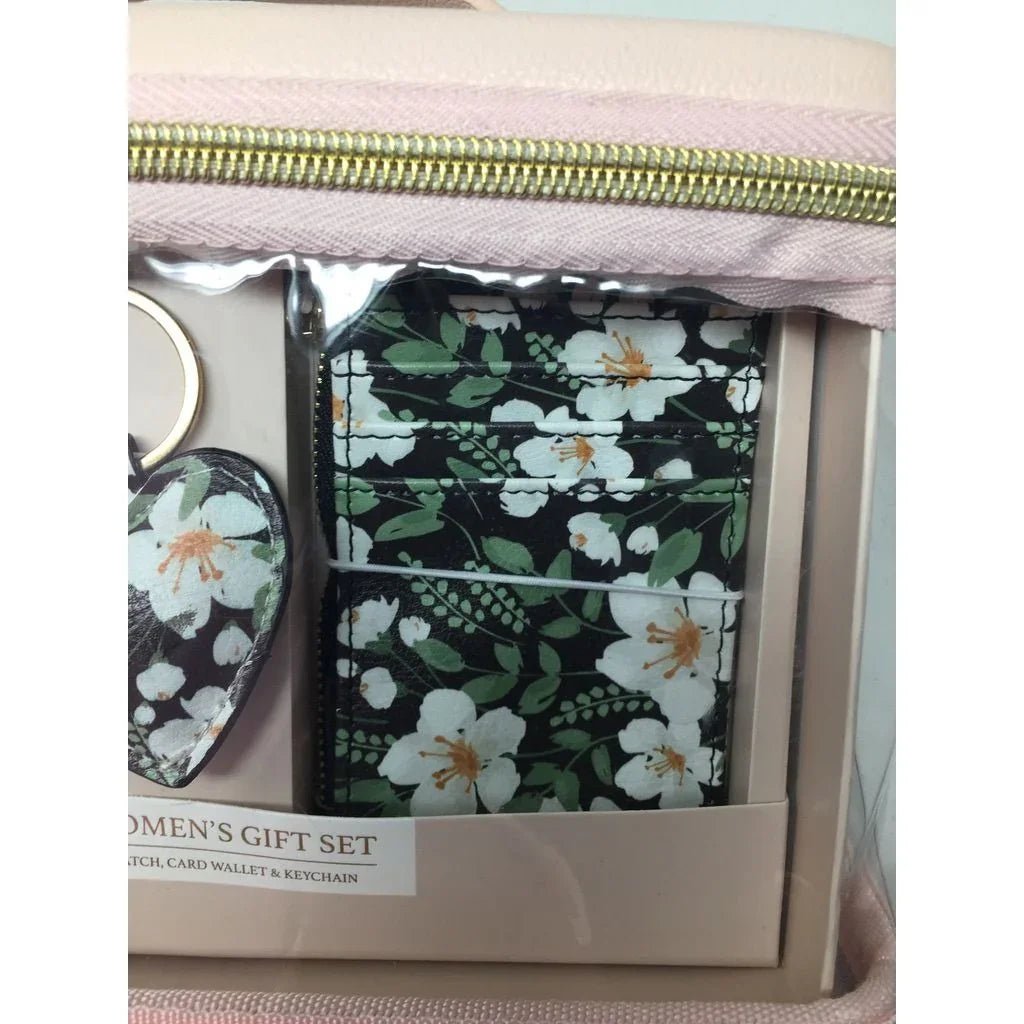 Women's Reusable Vanity Bag Gift Set with Watch, Card Wallet & Keychain - NEW - A+ Stuff - gift set - A+ Stuff