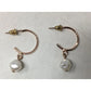 Women's Rose Gold Hoop Earrings with Faux White Pearl - A+ Stuff - Earrings - A+ Stuff