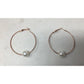 Women's Rose Gold Hoop Earrings with Faux White Pearl (Like new) - A+ Stuff - Earrings - A+ Stuff