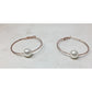 Women's Rose Gold Hoop Earrings with Faux White Pearl (Like new) - A+ Stuff - Earrings - A+ Stuff