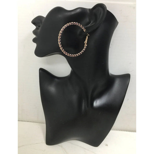 Women's Rose Gold Twisted Hoop Earrings (Like new) - A+ Stuff - Earrings - A+ Stuff