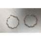 Women's Rose Gold Twisted Hoop Earrings with White Faux Pearl/Beads - A+ Stuff - Earrings - A+ Stuff