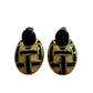Women's Round Gold tone Dangle Earrings with Navy blue and White stripes - A+ Stuff - Earrings - A+ Stuff