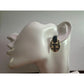 Women's Round Gold tone Dangle Earrings with Navy blue and White stripes - A+ Stuff - Earrings - A+ Stuff