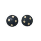 Women's Round Navy Blue Clip on Earrings with White Polka Dots - A+ Stuff - Earrings - A+ Stuff