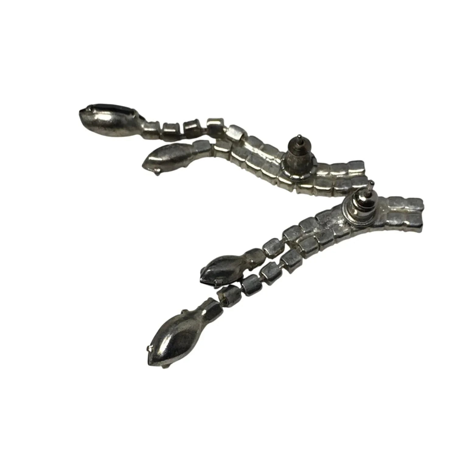 Women's Silver and Black Rhinestone Dangle Earrings - A+ Stuff - earrings - A+ Stuff
