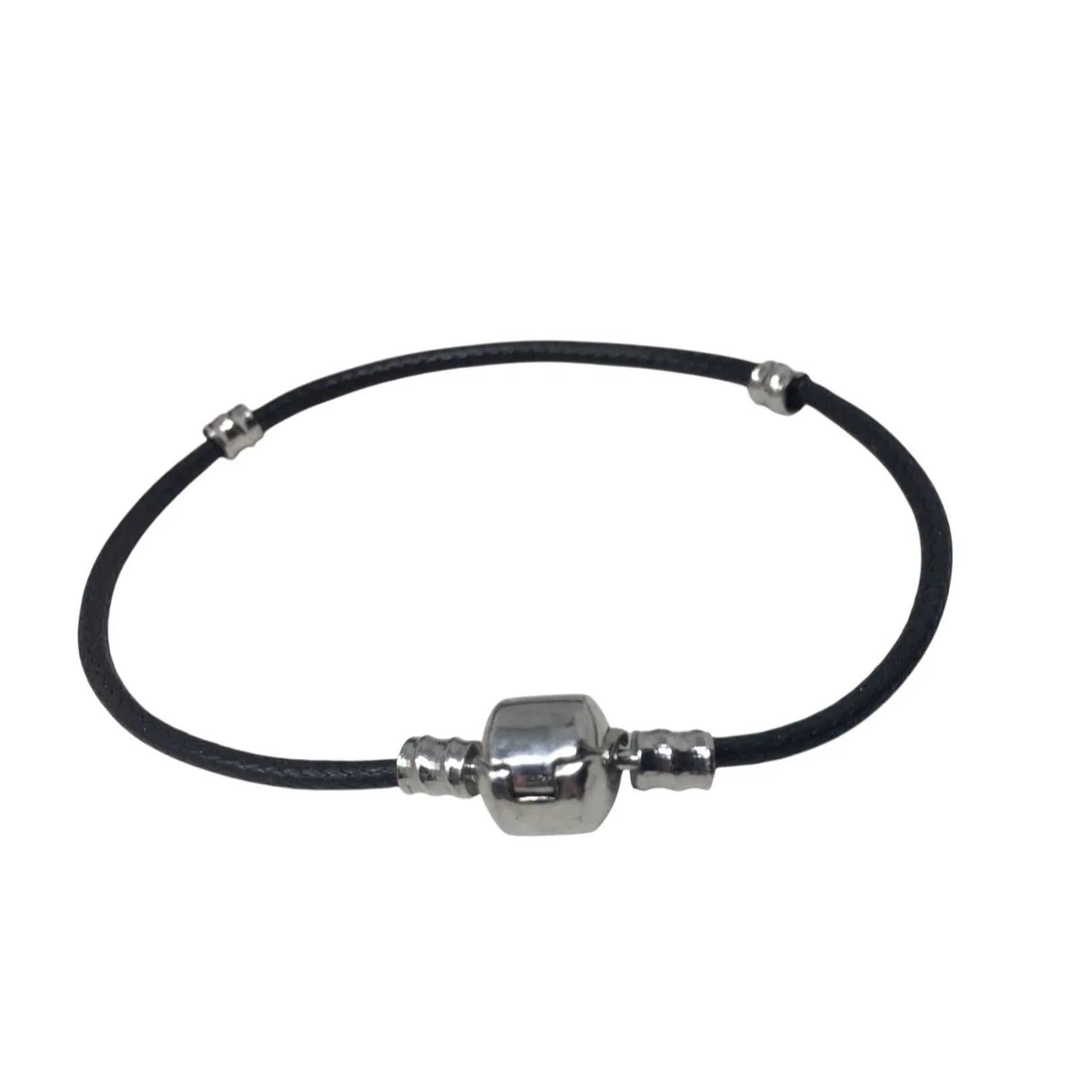 Women's Silver and Black Rope Bracelet - A+ Stuff - Bracelet - A+ Stuff