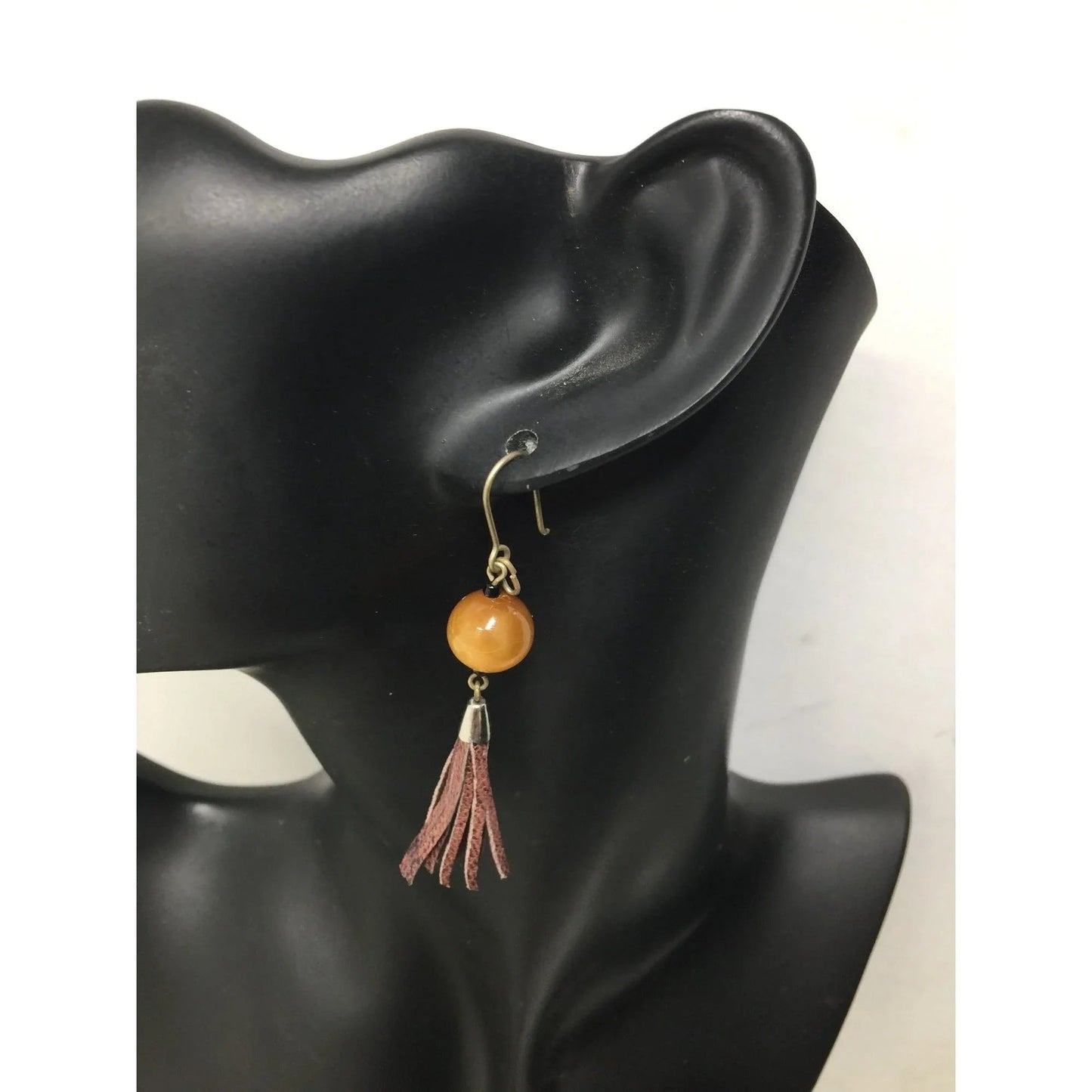 Women's Silver & Brown Tassel Earrings - A+ Stuff - Earrings - A+ Stuff
