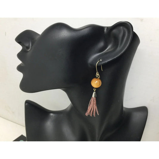 Women's Silver & Brown Tassel Earrings - A+ Stuff - Earrings - A+ Stuff