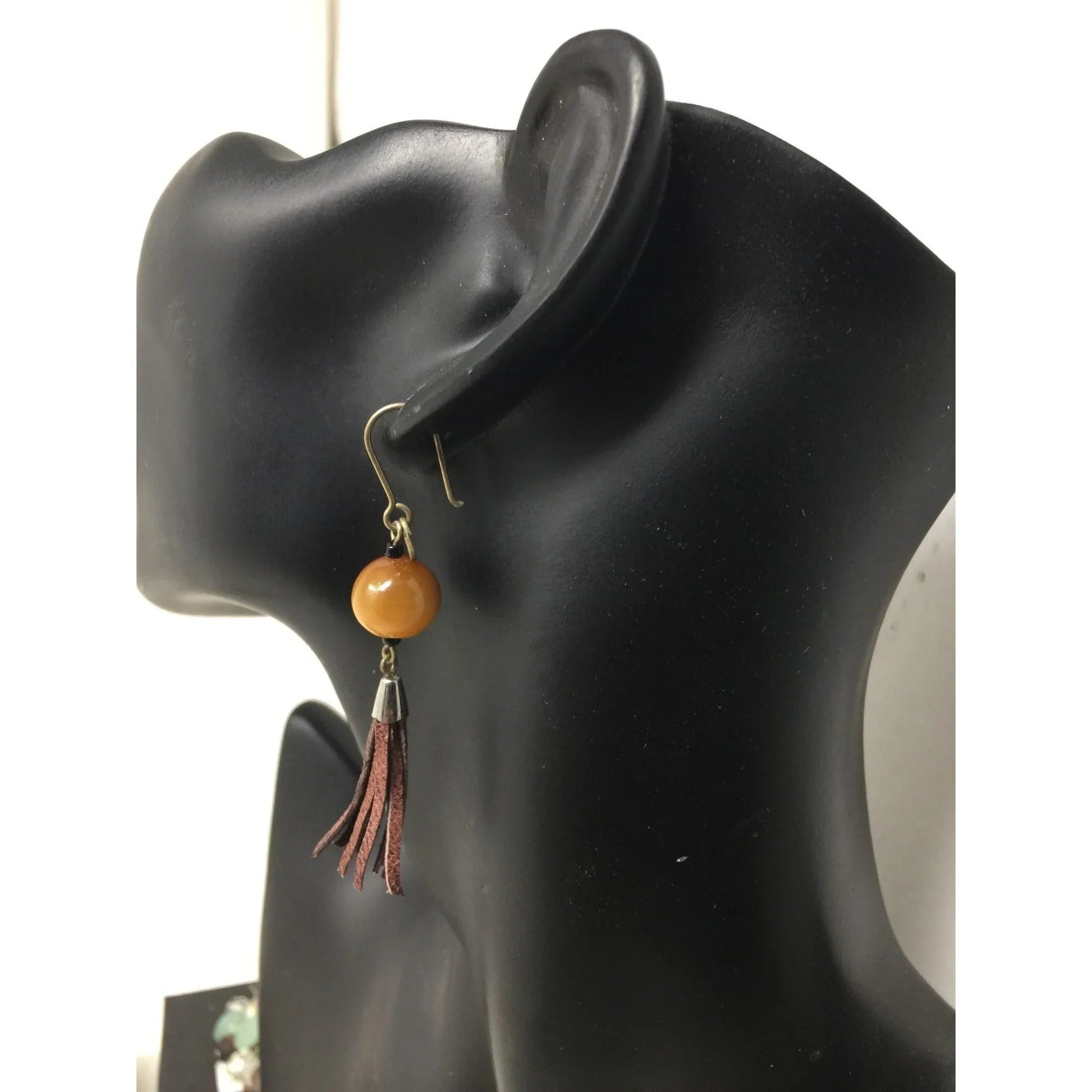 Women's Silver & Brown Tassel Earrings - A+ Stuff - Earrings - A+ Stuff
