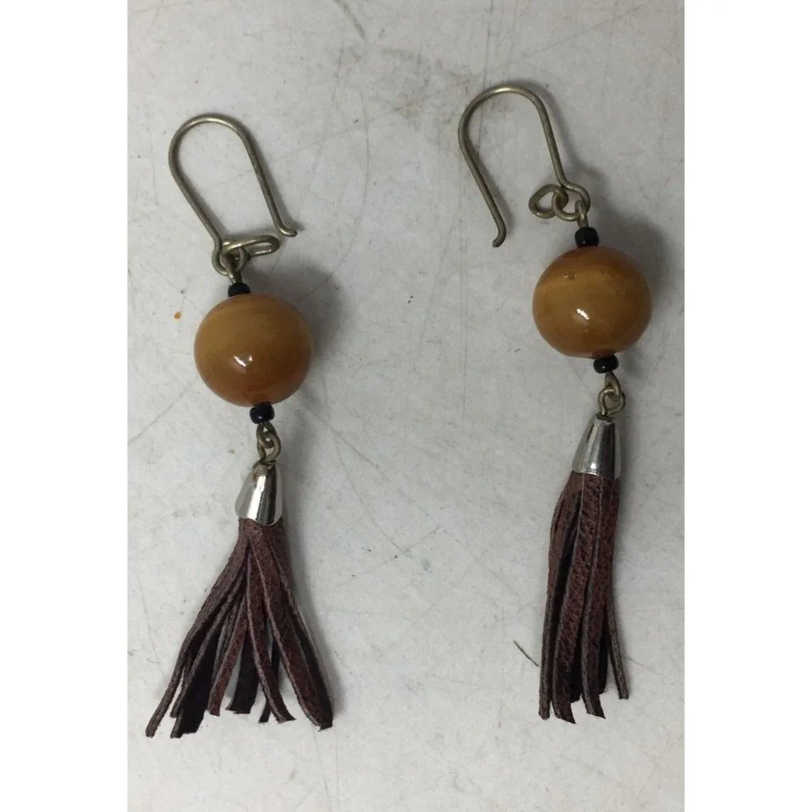 Women's Silver & Brown Tassel Earrings - A+ Stuff - Earrings - A+ Stuff