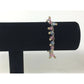 Women's Silver Tone Bracelet with Pink and Blue Hanging Gemstones/Beads - A+ Stuff - Bracelet - A+ Stuff