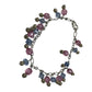 Women's Silver Tone Bracelet with Pink and Blue Hanging Gemstones/Beads - A+ Stuff - Bracelet - A+ Stuff