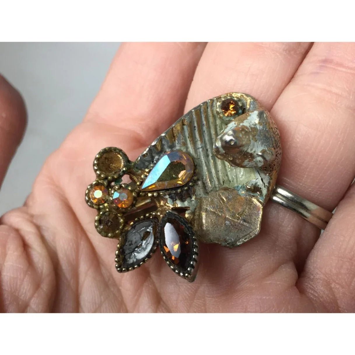 Women's Silver Tone Clip On Earrings with Multi - Colored Gemstones/Rhinestones - A+ Stuff - Jewelry - A+ Stuff