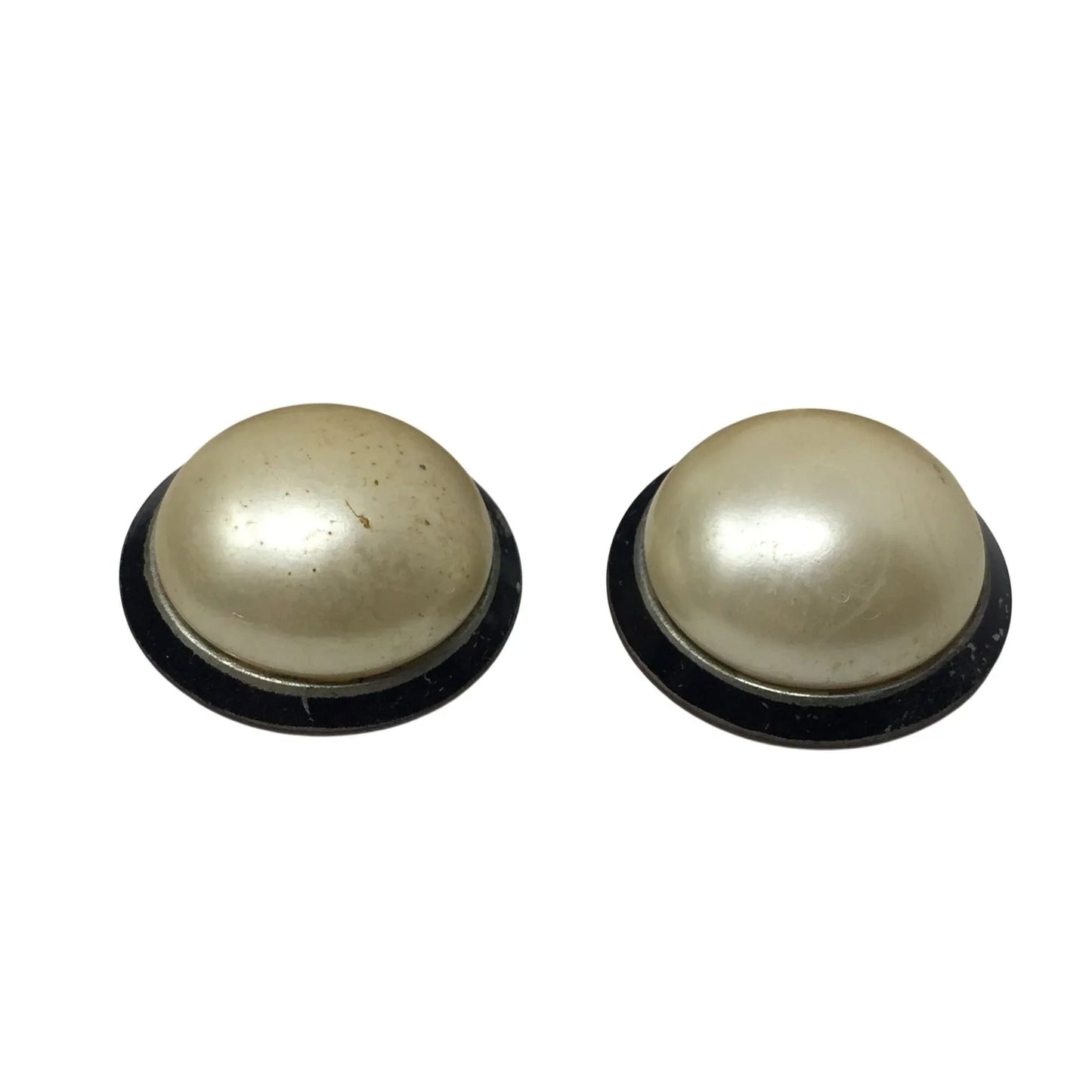 Women's Silver Tone Clip On Earrings with White Faux Pearl - A+ Stuff - Earrings - A+ Stuff