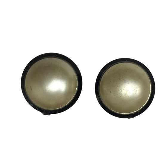 Women's Silver Tone Clip On Earrings with White Faux Pearl - A+ Stuff - Earrings - A+ Stuff