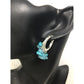 Women's Silver Tone Hoops Earrings with Blue Gemstones on them - A+ Stuff - Earrings - A+ Stuff