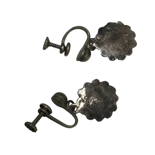 Women's Silver Tone Iridescent Shell Dangle Screw Back Clip on Earrings - A+ Stuff - Earrings - A+ Stuff