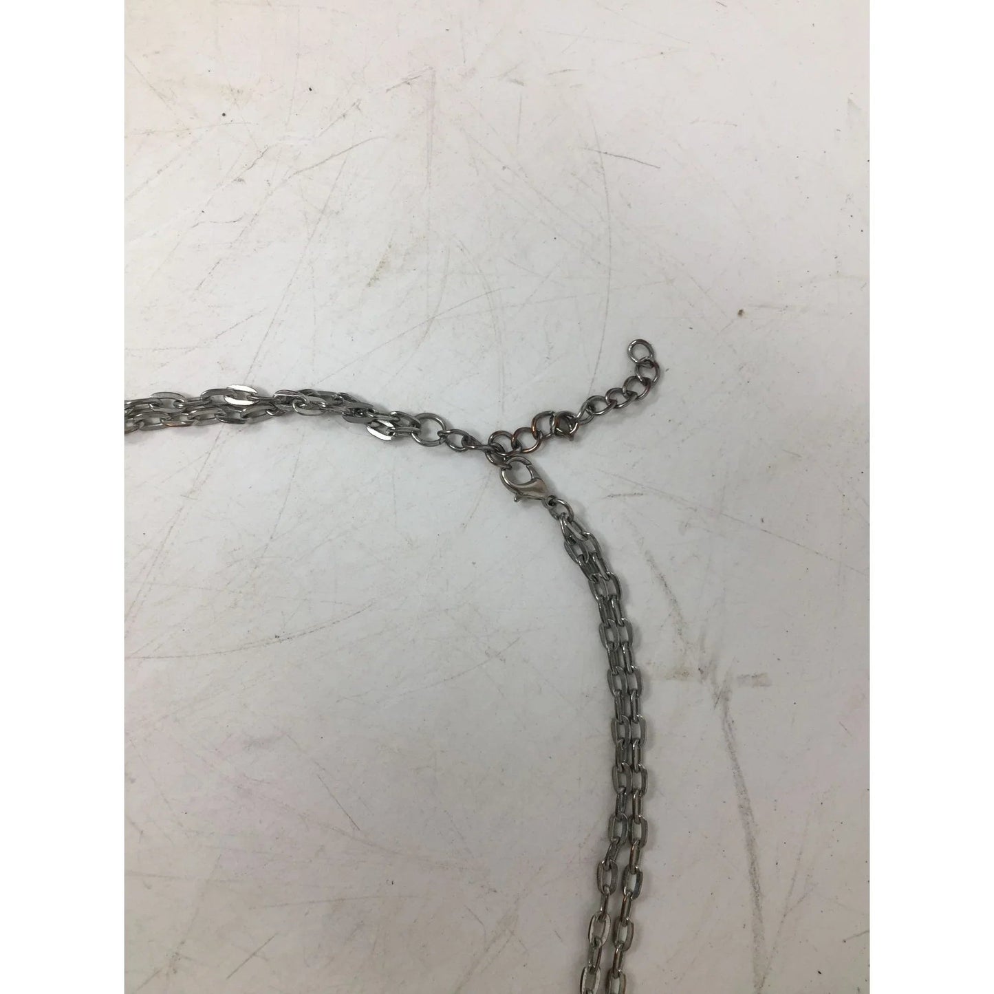 Women's Silver Tone Multi Chain Necklace with Circles - A+ Stuff - Necklace - A+ Stuff