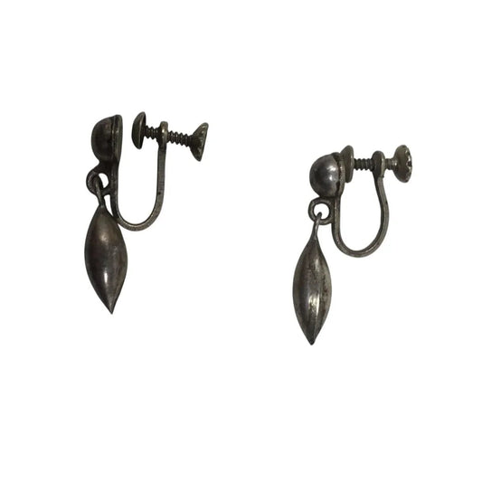 Women's Silver Tone Screw Back Dangle Earrings With Clear Plastic Case - A+ Stuff - Earrings - A+ Stuff
