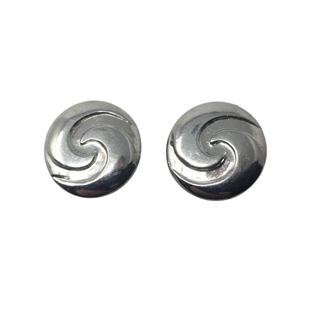 Womens Silver Tone Spiral Clip On Earrings - A+ Stuff - Earrings - A+ Stuff