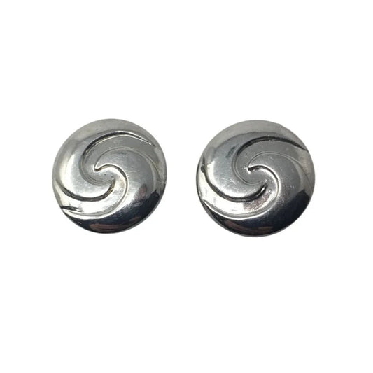Womens Silver Tone Spiral Clip On Earrings - A+ Stuff - Earrings - A+ Stuff