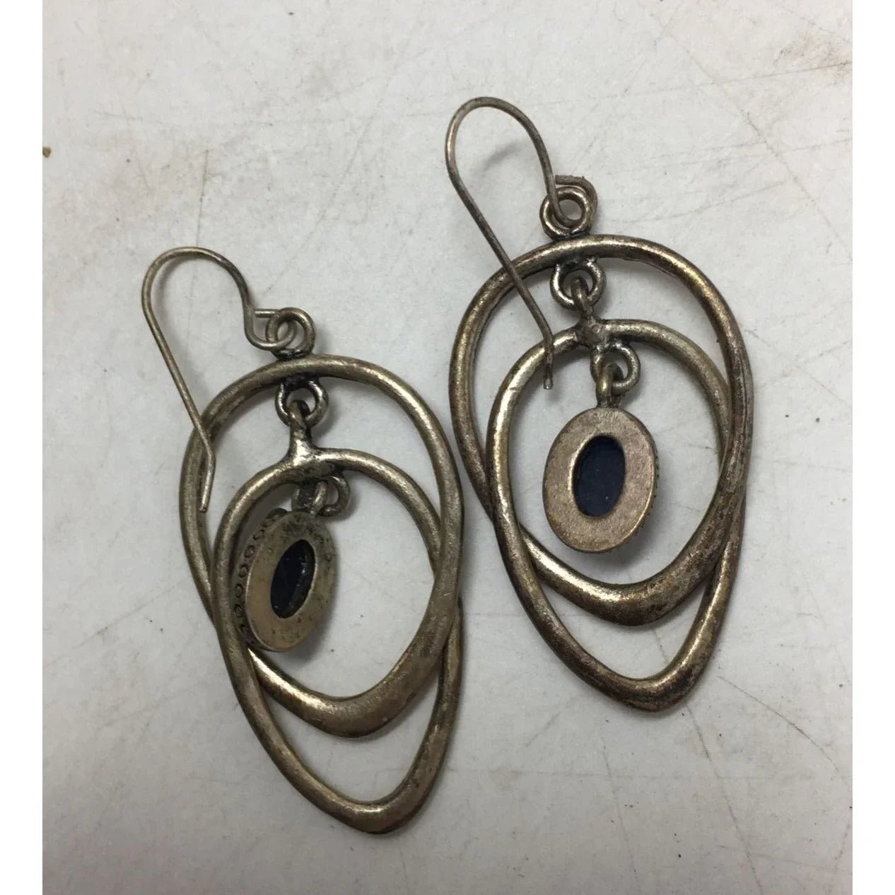 Women's Silver tone Statement Earrings with Geometric Design - A+ Stuff - Earrings - A+ Stuff