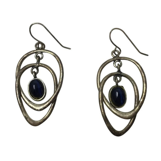 Women's Silver tone Statement Earrings with Geometric Design - A+ Stuff - Earrings - A+ Stuff