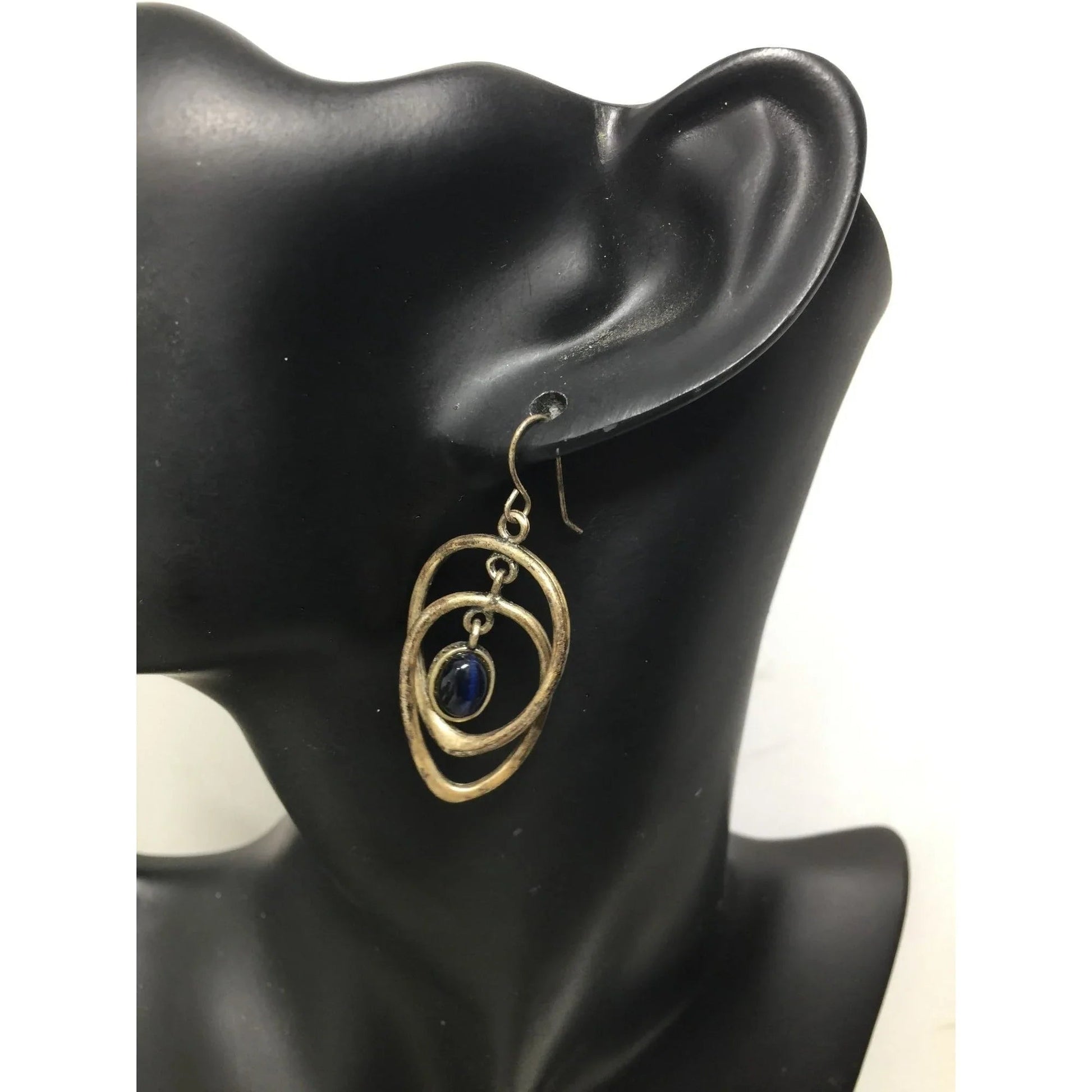Women's Silver tone Statement Earrings with Geometric Design - A+ Stuff - Earrings - A+ Stuff