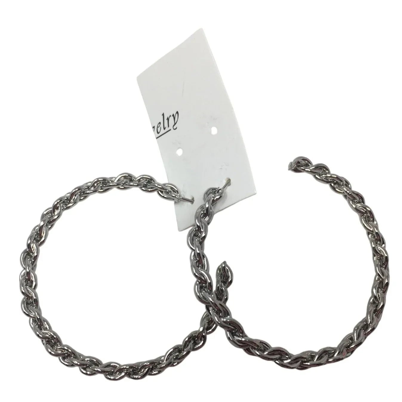Women's Silver Toned Twisted Hoop Earrings - A+ Stuff - Earrings - A+ Stuff