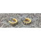 Women's Small Gold Tone Hoop Earrings with Rhinestones on them - A+ Stuff - Earrings - A+ Stuff