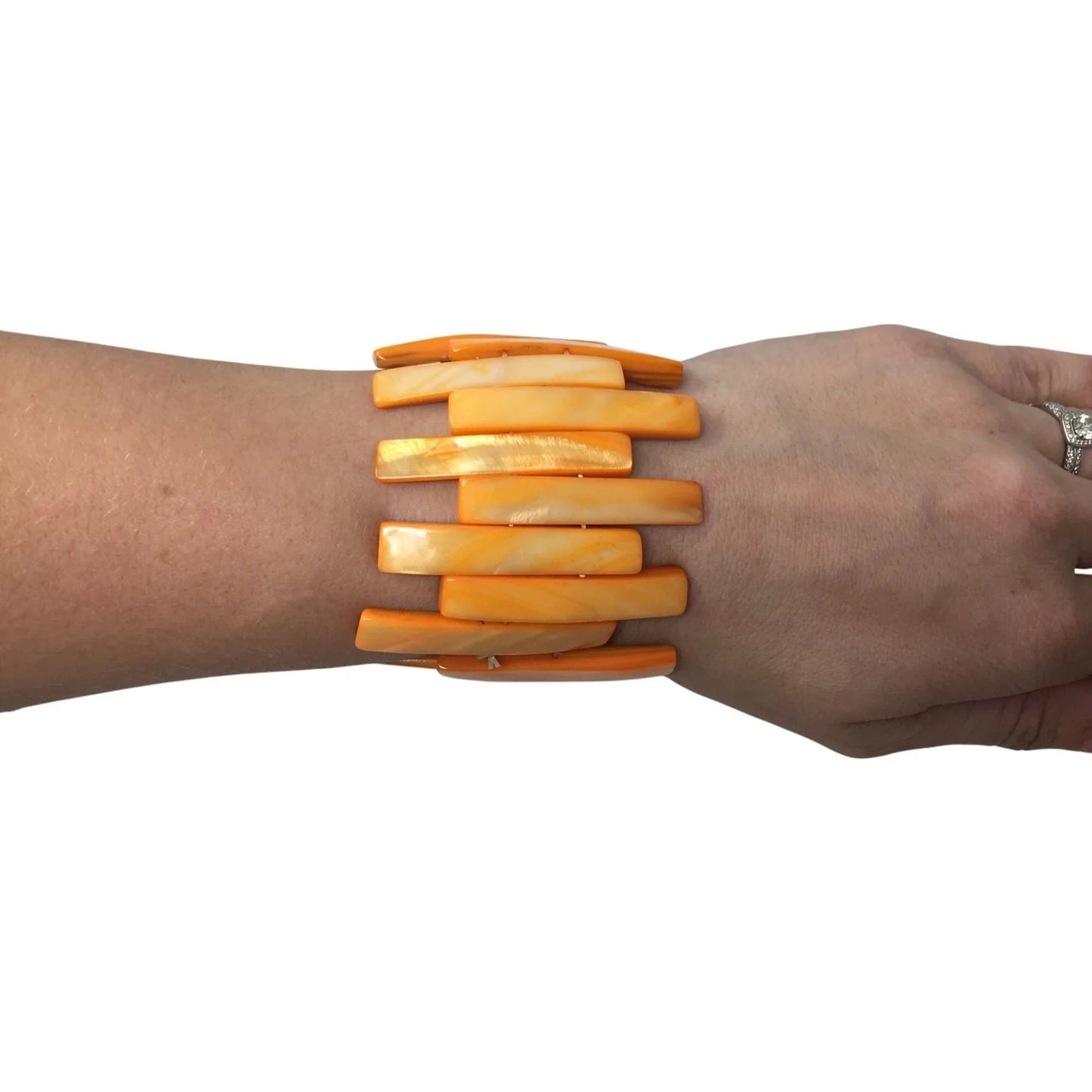 Women's Stretchy Chunky Orange Bracelet - A+ Stuff - Bracelet - A+ Stuff