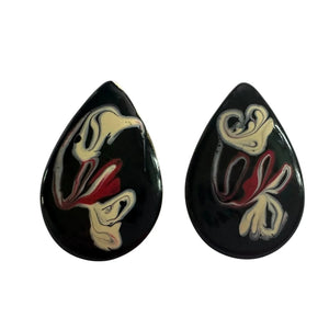 Women's Tear Drop Shaped Earrings with Swirl Design