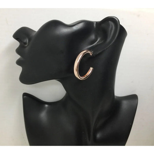 Women's Thick Rose Gold Hoop Earrings - A+ Stuff - Earrings - A+ Stuff