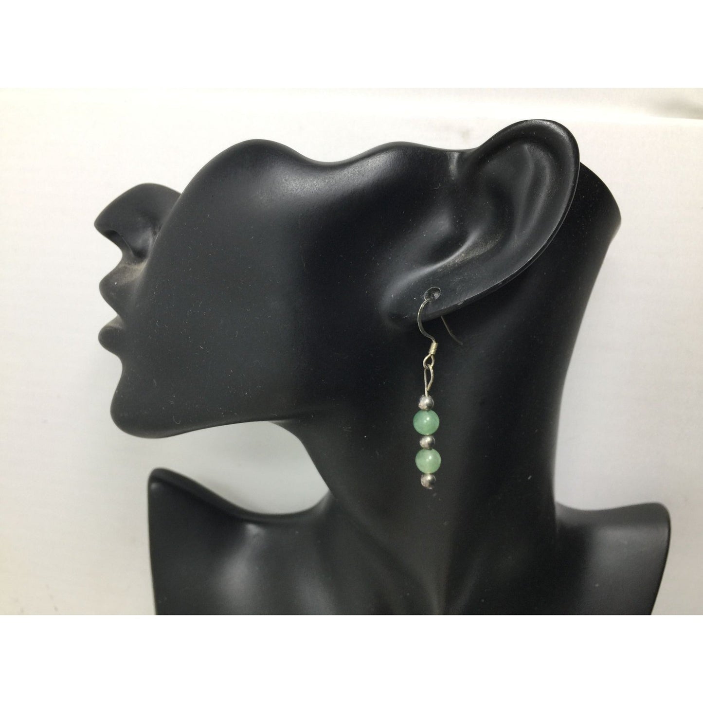 Women's Translucent Green & Silver Tone Beaded Dangle Earrings - A+ Stuff - Earrings - A+ Stuff