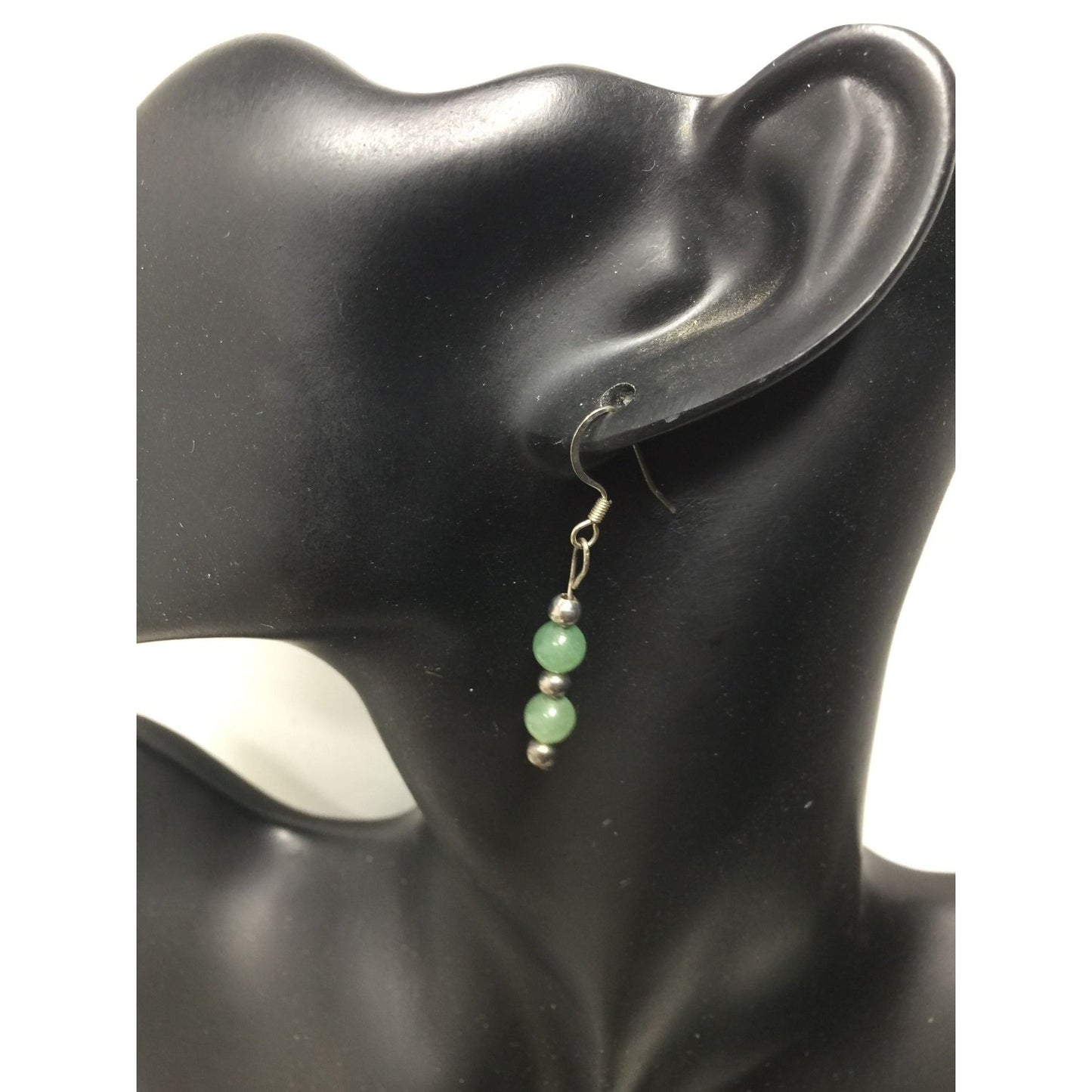 Women's Translucent Green & Silver Tone Beaded Dangle Earrings - A+ Stuff - Earrings - A+ Stuff