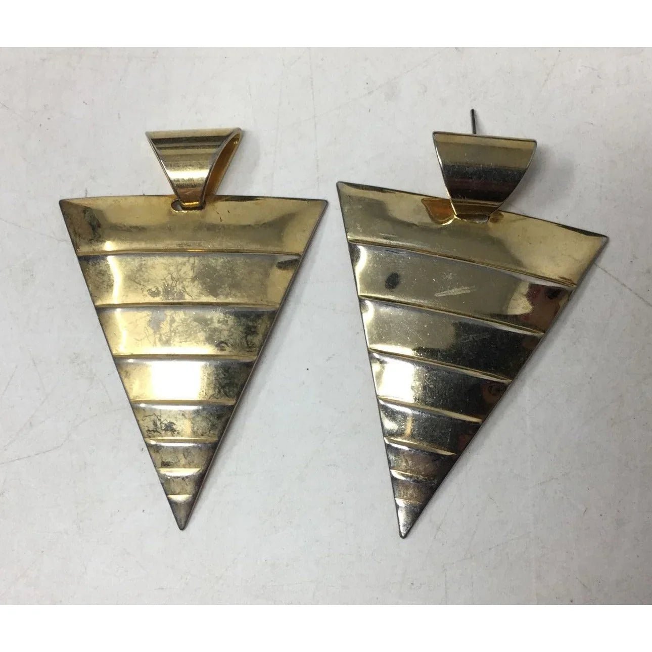 Women's Triangle Shaped Gold tone Dangle Earrings - A+ Stuff - Earrings - A+ Stuff