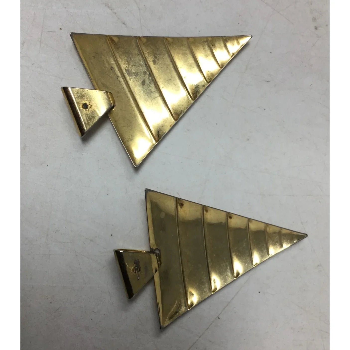 Women's Triangle Shaped Gold tone Dangle Earrings - A+ Stuff - Earrings - A+ Stuff