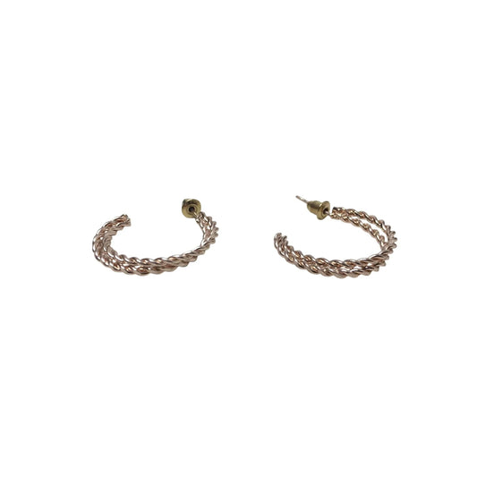 Women's Twisted Rose Gold Double Hoop Earrings - A+ Stuff - Earrings - A+ Stuff