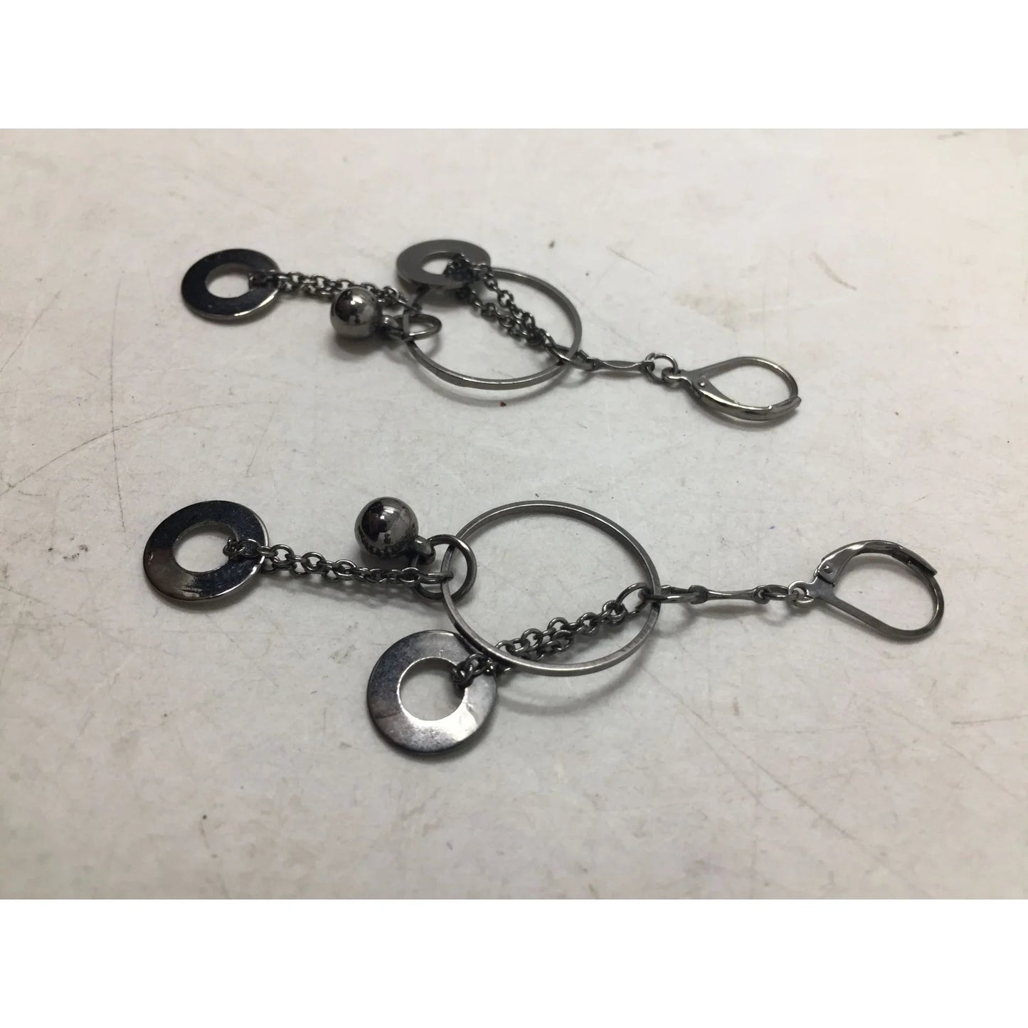 Women's Unique Silver Tone Layered Circle Dangle Earrings - A+ Stuff - Earrings - A+ Stuff