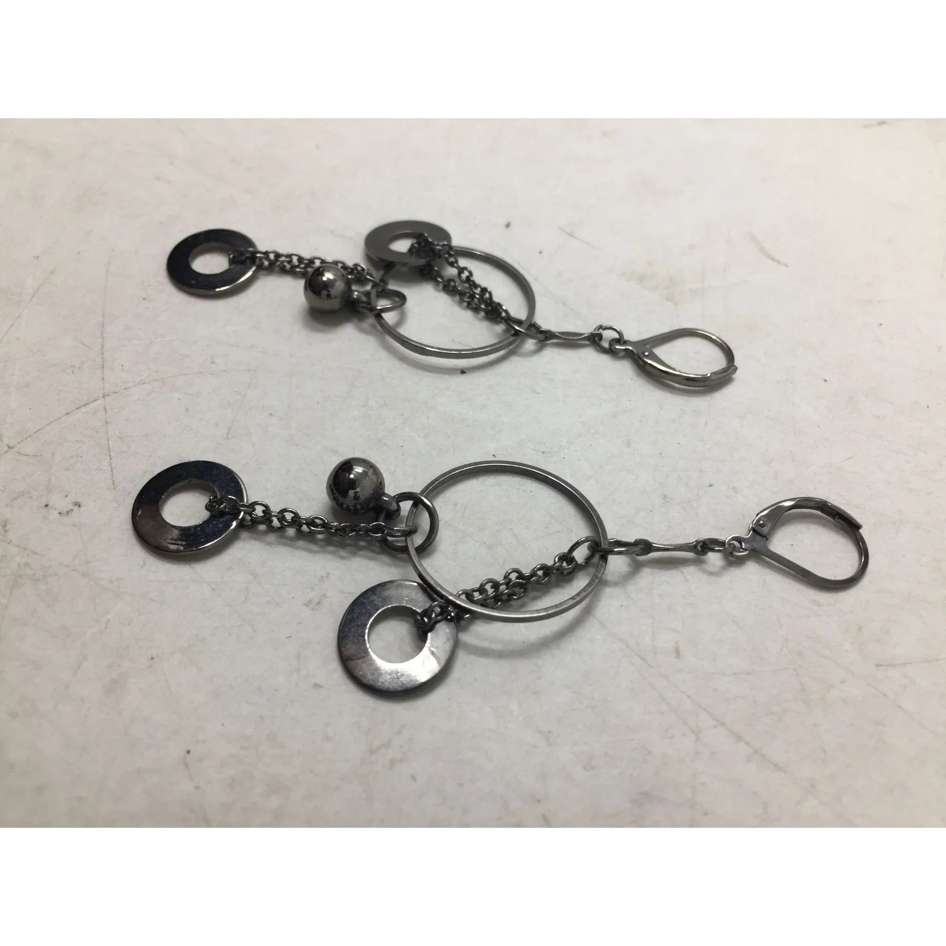 Women's Unique Silver Tone Layered Circle Dangle Earrings - A+ Stuff - Earrings - A+ Stuff