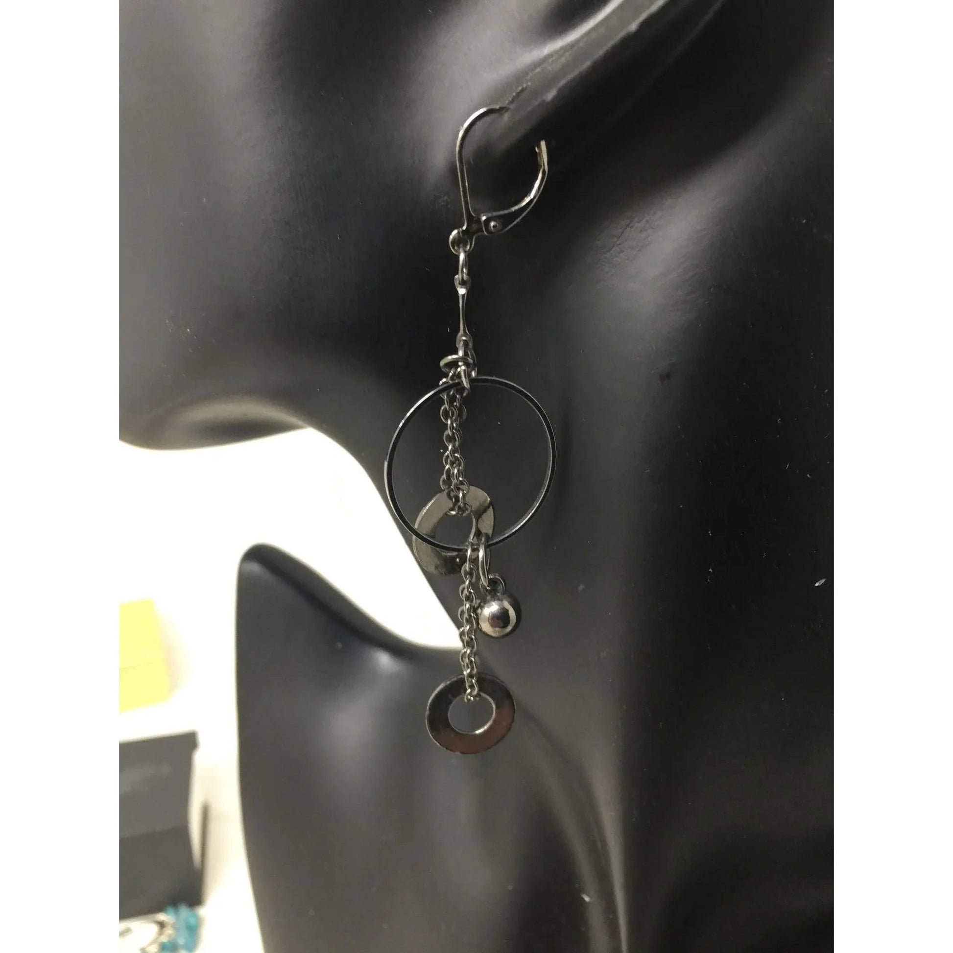 Women's Unique Silver Tone Layered Circle Dangle Earrings - A+ Stuff - Earrings - A+ Stuff