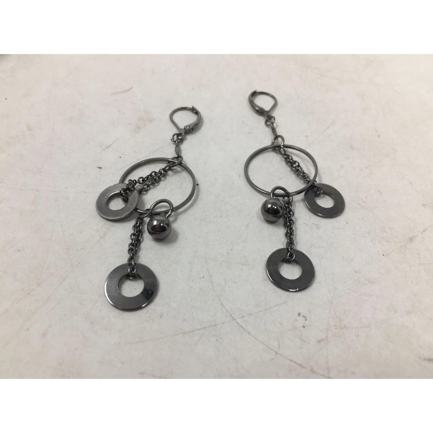 Women's Unique Silver Tone Layered Circle Dangle Earrings - A+ Stuff - Earrings - A+ Stuff