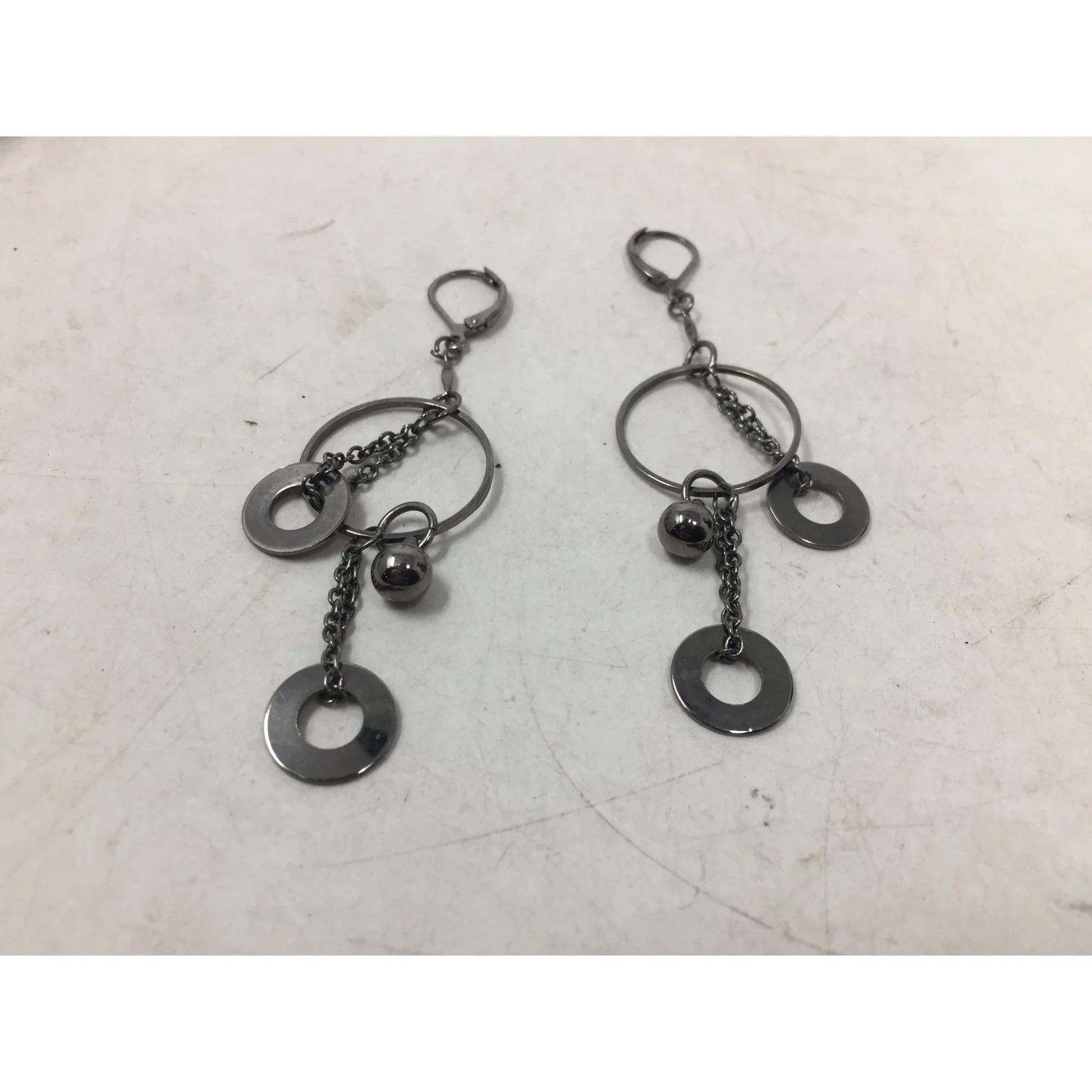 Women's Unique Silver Tone Layered Circle Dangle Earrings - A+ Stuff - Earrings - A+ Stuff