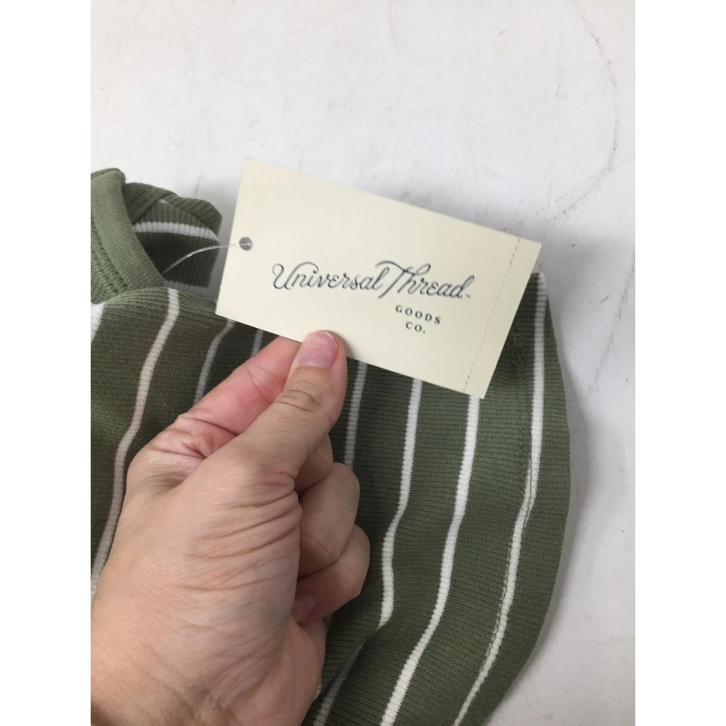 Women's Universal Thread Green and White Striped Long Sleeve Shirt (NWT) - A+ Stuff - Shirts & Tops - A+ Stuff