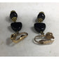 Women's Vintage Black and Gold Tone Dangle Clip on Earrings - A+ Stuff - Earrings - A+ Stuff