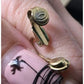 Women's Vintage Black and Gold Tone Dangle Clip on Earrings - A+ Stuff - Earrings - A+ Stuff