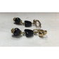 Women's Vintage Black and Gold Tone Dangle Clip on Earrings - A+ Stuff - Earrings - A+ Stuff